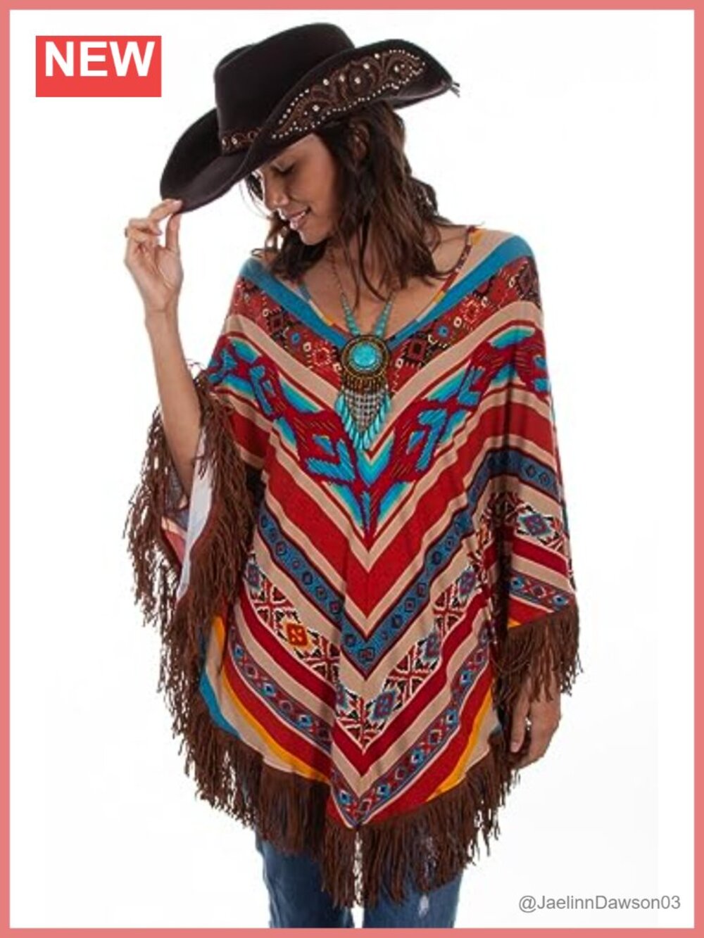 Viscose Elastane Poncho Fringe Hem V-Neck Loose Fit Casual